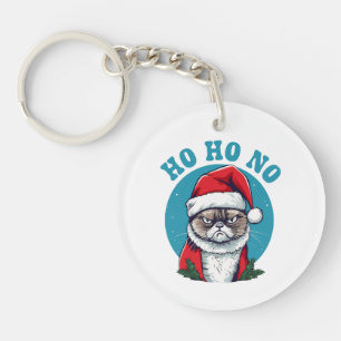Ho ho nein - lustige mürrische Weihnachtsmann-Katz Schlüsselanhänger