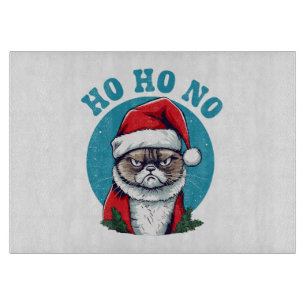 Ho ho nein - lustige mürrische Weihnachtsmann-Katz Schneidebrett