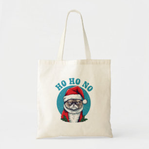 Ho ho nein - lustige mürrische Weihnachtsmann-Katz Tragetasche