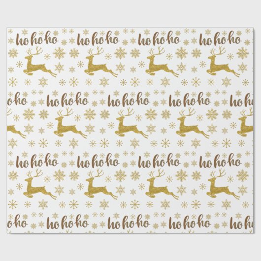 Ho ho niedlich glänzende vergoldete goldene Luxus- Geschenkpapier (Flach)