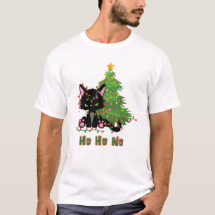 HO HO NO Christmas Cat T-Shirt