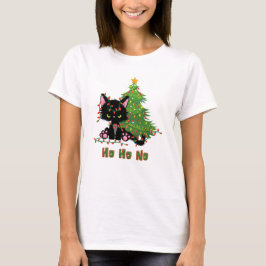 HO HO NO Christmas Cat T-Shirt
