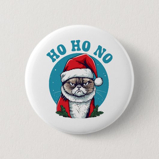 Ho ho no - lustige gruselige Katze Button (Vorderseite)