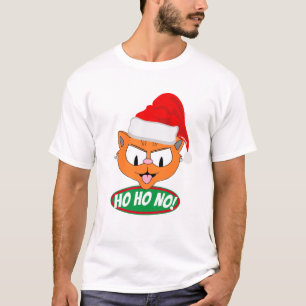 Ho Ho NO! Sarcastic Anti Holiday Cartoon Cat T-Shirt
