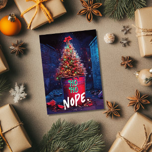 Ho Ho Nö Xmas Baum Mülltonne Sarkastisch Feiertagskarte