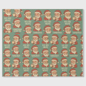 HO HO Nope Green Background Geschenkpapier (Flach)