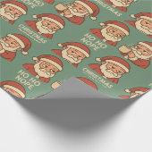 HO HO Nope Green Background Geschenkpapier (Ecke)