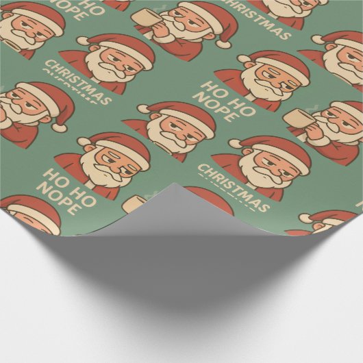 HO HO Nope Green Background Geschenkpapier (Ecke)