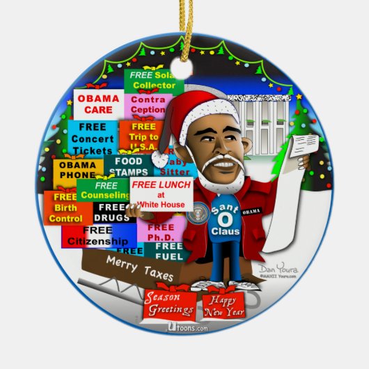 Ho Ho Obama Keramik Ornament (Vorne)
