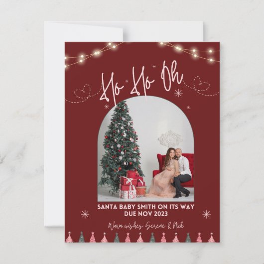 Ho ho oh Baby Weihnachtsschwangerschaft Feiertagskarte (Vorderseite)