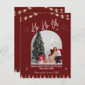 Ho ho oh Baby Weihnachtsschwangerschaft Feiertagskarte (Vorne/Hinten)