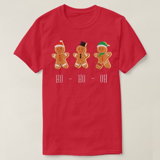 HO HO OH Funny Christmas Baking Gingerbread T-Shirt (Design vorne)