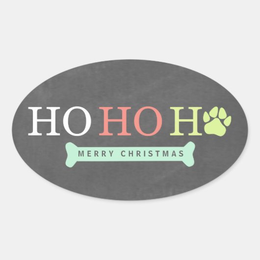 Ho Ho Paw Paw Papa Weihnachten - Multi Ovaler Aufkleber (Vorderseite)