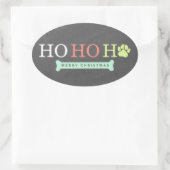 Ho Ho Paw Paw Papa Weihnachten - Multi Ovaler Aufkleber (Tasche)