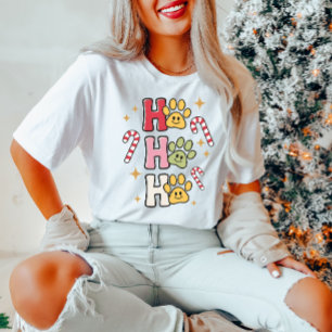 Ho Ho Paw Print Christmas T - Shirt