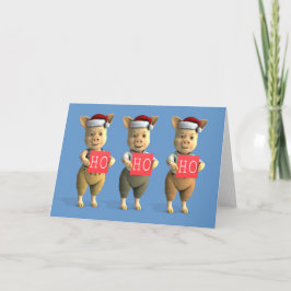 Ho Ho Piglets Feiertagskarte