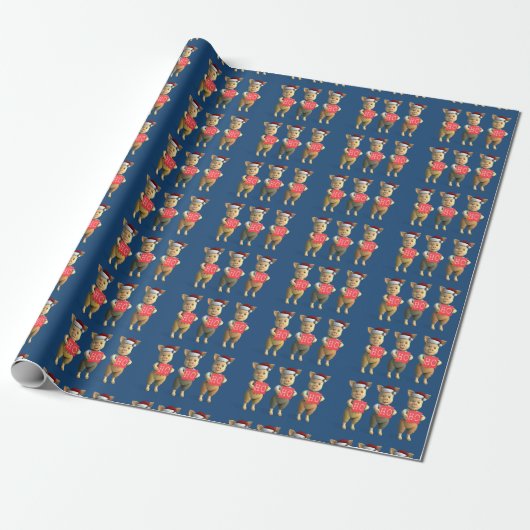 Ho Ho Piglets Geschenkpapier (Ungerollt)