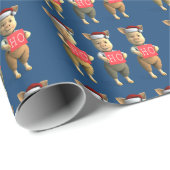 Ho Ho Piglets Geschenkpapier (Rolleneckpunkt)
