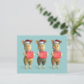 Ho Ho Piglets Postkarte (Stehend Vorderseite)