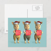 Ho Ho Piglets Postkarte (Vorne/Hinten)
