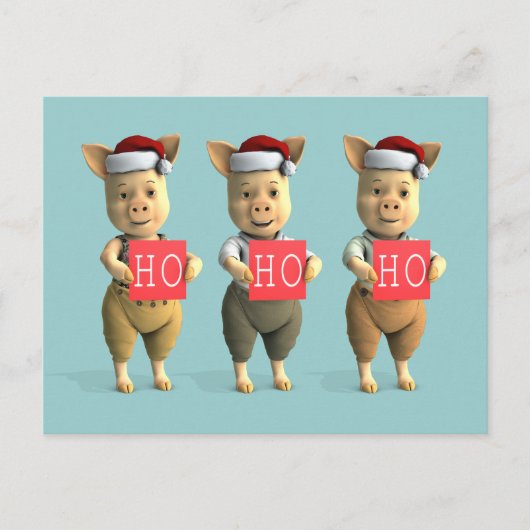 Ho Ho Piglets Postkarte (Vorderseite)