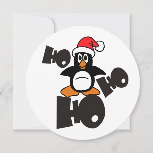Ho Ho - Pinguin - fröhliche Weihnachten + Ihr Text (Vorderseite)