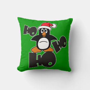 Ho Ho - Pinguin - fröhliche Weihnachten + Ihre Ide Kissen