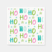 Ho Ho Pink Teal Stars Modern Christmas Serviette (Vorderseite)