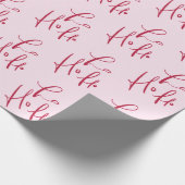 Ho Ho Red Script Holiday Geschenkpapier (Ecke)