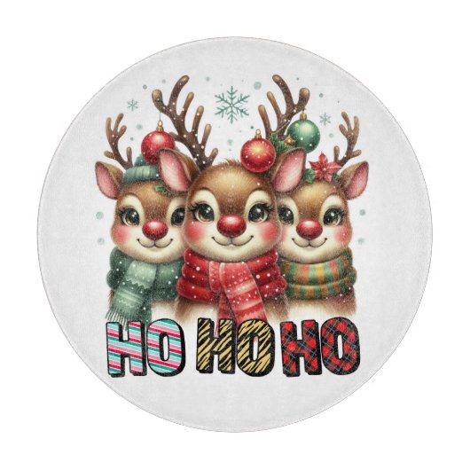Ho ho Reindeer Schneidebrett (Vorderseite)