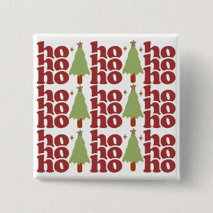 Ho Ho Retro Groovy Weihnachtsfeiertage Button