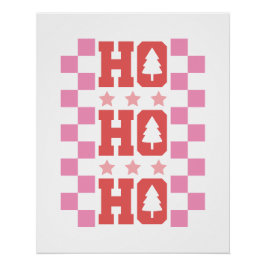 Ho Ho Retro Rosa Weihnachtstypografie Poster