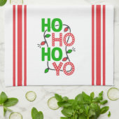 Ho Ho Rote und grüne Weihnachten Geschirrtuch (Gefaltet)