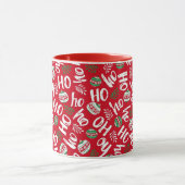 Ho Ho Rote und grüne Weihnachtsbände hell rot Tasse (Zentrum)