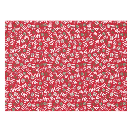 Ho Ho Rote und grüne Weihnachtsbände Rot Tischdecke (Vorderseite (Horizontal))