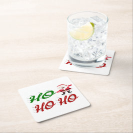 Ho Ho Santa Claus Weihnachtsgrün-Skript Rechteckiger Pappuntersetzer