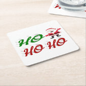 Ho Ho Santa Claus Weihnachtsgrün-Skript Rechteckiger Pappuntersetzer (angewinkelt)