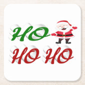 Ho Ho Santa Claus Weihnachtsgrün-Skript Rechteckiger Pappuntersetzer (Vorderseite)