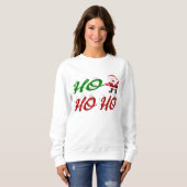 Ho Ho Santa Claus Weihnachtsgrün-Skript Sweatshirt (Vorne ganz)