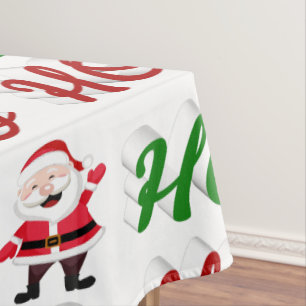 Ho Ho Santa Claus Weihnachtsgrün-Skript Tischdecke