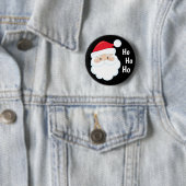 Ho Ho Santa Face Weihnachtsfeiertagen Rot Weiß Button (Beispiel)