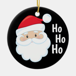 Ho Ho Santa Face Weihnachtsfeiertagen Rot Weiß Keramik Ornament