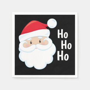 Ho Ho Santa Face Weihnachtsfeiertagen Rot Weiß Serviette