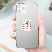 Ho Ho - Santa - Frohe Weihnachten (3) Design Aufkleber (Telefon)