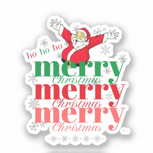 Ho Ho - Santa - Frohe Weihnachten (3) Design Aufkleber (Vorderseite)