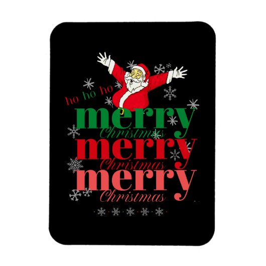 Ho Ho - Santa - Frohe Weihnachten (3) Design Magnet (Vertikal)
