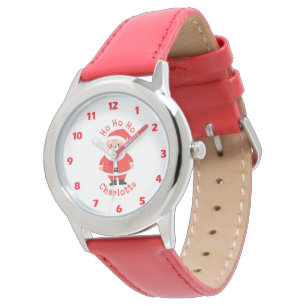 Ho Ho Santa Girls Name Red Kids Armbanduhr