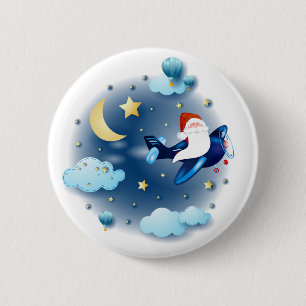 Ho ho! Santa im Flugzeug Button