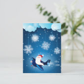 Ho ho! Santa im Flugzeug, Postkarte (Stehend Vorderseite)