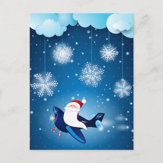 Ho ho! Santa im Flugzeug, Postkarte (Vorderseite)